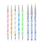 Hanyousheng 5PCS Dotting Tools for Painting with 3PCS Nail Detail Brush Set, Nail Art Brush Pen, Nail Dotting Tool Set for DIY & Professional Use, Detailer, Brush Dotting Tool