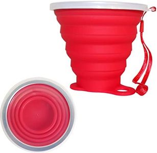 LGNTXDC Collapsible Silicone Cup - Portable Foldable Travel Collapsable Mug Camping Cup with Lid, Expandable Reusable BPA-Free Drinking Cup, 270 ml/9.13 oz