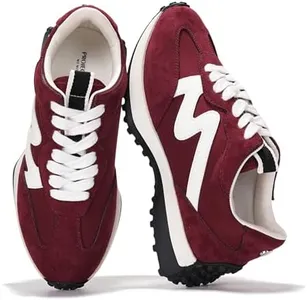 Project Cloud Shoes for Women, Memory Foam Sneakers for Women, Non-Slip Women's Fashion Sneakers & Comfortable Womens Sneakers - Casual Women's Shoes Lighweight Women Sneakers (LECCO, BURG, 7)
