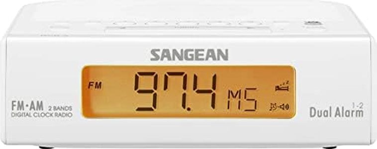 Sangean RCR5 AM/FM Clock Radio, White