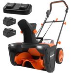 MAXLANDER Snow Blower Cordless, 40V 20-Inch Brushless Cordless Snow Blower with Dual LED Lights, 180° Rotating Chute, Electric Snow Blower Battery Powered（2 x 4.0Ah Batteries and Charger Included）