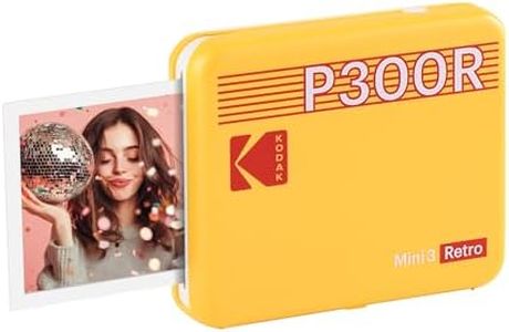 KODAK Mini 3 Retro Portable Photo Printer - White, Compatible for iOS, Android & Bluetooth Devices, Real Pho (Printer + 8 Sheets, Yellow)
