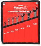 WINMAX TOOLS AUTOMOTIVE Open End Ratcheting Wrench Set, 7PCS Metric Slim Spanner Wrench Set with Rolling Pouch, Including 6, 7, 8, 9, 10, 11, 12, 13, 14, 15, 16, 17, 18, 19mm