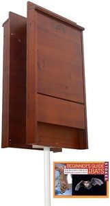 BestNest Premium Stained Double Bat House Kit with White Pole, 200 Bats