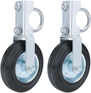 WerkWeit Gate Wheels for Metal Tube Gate 2Pack 6” Heavy Duty Fence Gate Wheel Hot Galvanized Farm Gate Wheel with 1-5/8" Thru 2" Gate Frame Fence Wheels for Gates Prevent Gate from Dragging