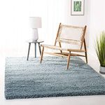 Carpetify Solid Plain Soft Fluffy Carpet Size 3x5 Ft. (91.44 x 152.4 cm.) Color - Teal Blue, Shaggy Rug For Living Room Bedroom Floor Dining Hall Sofa Under Teapoy Drawing Room Center Table Office Mat