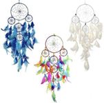 Mehruna Dream Catchers Wall Hangings For Home Decor Bedroom Livingroom Garden Party Cafe Handmade Dreamcatcher For Positivity Feathers Hanging Wall Decoration Items For Kids Room(Set of 3,15L x 55Hcm)