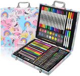 Darnassus 132-Piece Art Set, Deluxe Professional Color Set, Creating Gift Box, Art Set Crafts Drawing Painting Christmas Kit for Kids and Adult, Girls Boys