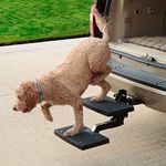 PetSafe Happy Ride Dog Hitch Step - Easy to Install on Any 2 Inch Vehicle Hitch - High-Traction Steps - Folds Down for Travel - Supports Pets up to 200 lb - Great for SUVs and Trucks