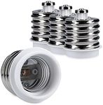 kwmobile E40 to E27 Adapter Kit - Light Socket Bulb Base Adapter Converter Mogul Base E40 to Medium Base E27 for Halogen, LED Bulbs - 4 Pack in White