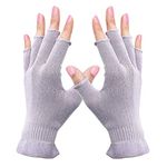 MIG4U Fingerless Moisturizing Beauty Gloves Half Finger Touchscreen Glove for SPA, Eczema, Dry Hands, Cosmetic Treatment, Summer Sun UV Protection pale purple，1 Pairs S/M