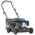 Hyundai Petrol Lawn Mower, 16'' 39cm Cutting Width, 131cc Engine, 35L Collection Bag and Rear Discharge, Hand Push, Black Edition