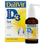 Dalivit Daily Vitamin D3 for Babies, Toddlers & Children Over 1 Month – Support The Growth of Bones, Joints, Teeth, Muscles & Immune System – Liquid Form Unflavoured (28ml)