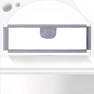 LANTUS Barrière de lit de 200 cm - Protection Contre Les Chutes - Réglable en Hauteur- Barrière de lit pour Tout-Petits - Barrière de lit avec Filet aéré - Sûr, Facile à monter-2m-gris