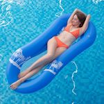 Myir Inflatable Swimming Lounger Pool Float, Water Hammock Floating recliner Inflatable Floating Bed Summer Outdoor Ocean Lake Adults Kids (Blue)