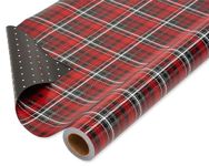 American Greetings 175 sq. ft. Reversible Wrapping Paper for Christmas, Hanukkah, Kwanzaa and All Holidays, Red and Black Plaid (1 Jumbo Roll 30 in. x 70 ft.)