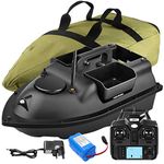 Bilbear 500M GPS Fishing Bait Boat 3 Bait Hoppers Hook Post Bait Thrower Boat with Carrybag (Black Bait Boat)