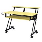 Acme Suitor Wooden Top Music Recording Studio Desk in Yellow and Black