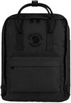 Fjällräven Unisex Adult Re-kånken Backpack, Black, 27x38x13 cm (W x H x D)