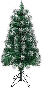 CCINEE Table Top Artificial Christmas Tree, 2 Ft Small Mini Green Xmas Tree with Flocking Snow Frost Tips and Metal Stand for Porch Coffee Table Centerpiece Arrangements Home Office Holiday Decor