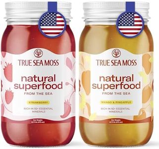 TrueSeaMoss Wildcrafted Irish Sea Moss Gel Mango and Strawberry Bundle Organic Raw Seamoss Rich in Minerals, Proteins & Vitamins