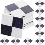 Kisangel 1 12 Scale Dollhouse Flooring 27pcs Dollhouse Miniature Mosaic Floor Tile Sheet Miniature Flooring Simulation Mini Doll House Accessories for Child - Black and White