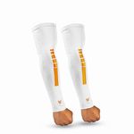 BADOWL V-Fit Premium Sleeves – Breathable, Lightweight, Stretchable Arm Sleeves for Sun Protection, Sports, and Outdoor Activities, Quick-Dry & Comfortable Fit (White)