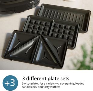 Philips 5000 Sandwich Maker – Black Non-Stick Grill