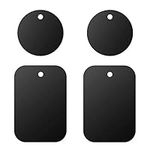 Mount Metal Plates Replacement Kits with 3M Adhensive for Magnetic Car Mount Phone Holder 4 Pack (2 Rectangle 2 Round)