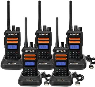 Retevis RT76P 5W 2 Way Radios Walkie Talkies Long Range, GMRS High Power Two Way Radios, Dual Watch, USB Charging, NOAA, for Manufacturing Construction Job Site(5 Pack)