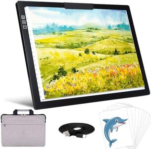 PICOVISTA A4 LED Light Pad with Carry Bag,6 Levels of Brightness/Stepless Dimming,Rechargeable Light Board with Stand Light Box for Tracing,Diamond Painting