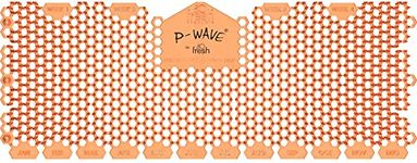 P-Wave 6 Pack Trough Urinal Screen Splash Mats, Large Size Fits All Types Of Trough Urinals, Deodoriser & Odour Neutraliser, Long Lasting, Anti-Splash Mats with Slanted Bristle, Mango