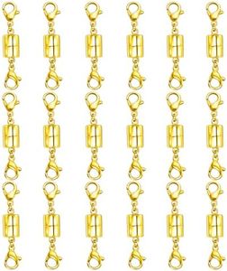 Qulltk Double Magnetic Necklace Clasps and Closures 18K Gold and Silver Bracelet Extender Jewelry Clasps Converters
