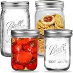 32 oz+16oz Wide Mouth Mason Jars Half Gallon Mason Jars with Airtight Lids and Bands for Canning, Fermenting & Pickling (4)