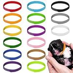 tonyg-p 15pcs Puppy ID Collars Adjustable Puppy ID Bands Whelping Collars Multi Coloured Identification Puppy Collar for Dog Kitten Whelping Newborn Pet (S,Length 23cm)