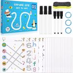 Kidology Educational Preschool Handwriting Practice Activity Writing Learning Toys - Montessori Busy Book & Number Letter Shape Coloring Tracing Book for Toddlers (Dot to Dot - Stage 1)