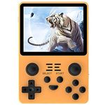 AIUOUS Powkiddy RGB20S Handheld Retro Game Console Built-in 15,000 Games 64G 3.5 Inch IPS Screen Open Source System (Yellow)