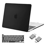 MOSISO Compatible with MacBook Pro 13 inch Case M2 M1 2024 2023 2022-2016 A2338 A2251 A2289 A2159 A1989 A1708 A1706, Plastic Hard Shell Case &Keyboard Cover Skin&Type C Adapter 2 Pack, Black