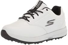 Skechers Men's GO Golf Elite 5 Legend Trainers, White Leather/Black Trim, 7 UK