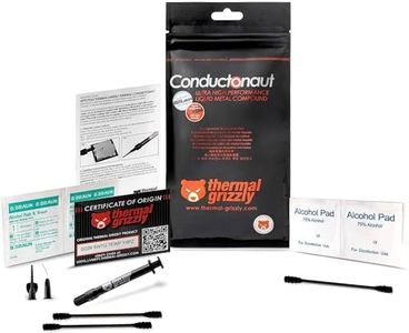 Thermal Grizzly Conductonaut Thermal Grease - 1 Gram Set + 3 Applicator + Spatulas & Pads - Liquid Metal Thermal Paste for Cooling The CPU, GPU Value Pack