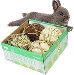 andwe Small Animals Play Balls Rolling Chew Toys & Gnawing Treats for Rabbits Guinea Pigs Chinchilla Bunny Degus - Pet Cage Entertainment Accessories (Pack of 4)