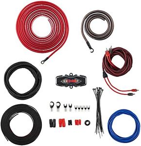 DS18 AMPKIT8 Gauge Amp Kit Amplifier Install Wiring 8 Ga Pro Installation Cables, 3000W (8 Gauge) Installation Kit for Car Audio Amplifiers