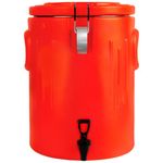 Insulated Beverage Cooler 13L/3.5 Gallon-Ice and Hot Drink Dispenser with 304 Stainless Steel Interior and Spout, Portable Water Cooler with Handles, Outdoors Water Jug for Camping Party Sports, Red