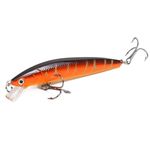 MARJELLY Floating Fishing Lure Casting Bait Sinking Bass Lures Trolling Minnow with Strong Hooks Topwater Crankbaits Artificial Jerkbait for Walleye Trout Freshwater Saltwater, Black Back Orange