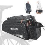NDakter Bike Bags, 10L Bicycle Pannier Bag for Cycle Rear Rack Waterproof 3 in 1 Ebikes Trunk Bag, Reflective Electric Bike Saddle Panniers Bag with Shoulder Strap (10L EVA Hard Shell Waterproof)
