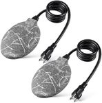 2 Pack Upgrade Bird Bath Heater for Outdoors in Winter, Pond Deicer 60 Watts Birdbath Deicer Water Heater Thermostatically Controlled with Auto Shut off Function for Patio Lawn (Frosted Gray)