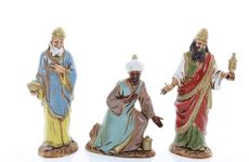 Moranduzzo Three Wise Men for Nativity Scene of 4 Inch Scale 1:20 - Unbreakable Nativity Figures - Arabic Style, Hand-finished Painting, Official Product, Made in Italy, Sculptor M. Landi