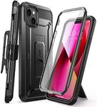 SUPCASE Unicorn Beetle Pro Full Body Rugged Holster Case for 6.1 Inch iPhone 13 (2021), Thermoplastic Polyurethane (TPU) Polycarbonate, with Built-in Screen Protector, Black