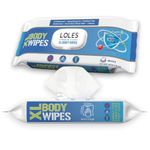 LOLE'S XL Body Wash Wipes - No Shower, Bed Bath, Cleansing Wet Wipes for Adults - Large - Travel, Gym, Hospital (1pk x 48)