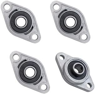 S SYDIEN Pillow Block Bearing 4Pcs 8mm/0.31" ID Silver Zinc Alloy Pillow Block Flange Bearing Self-Alignment KFL08